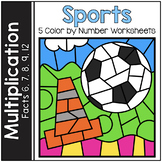 SPORTS Color by Number MULTIPLICATION REIVEW Facts 6, 7, 8, 9, 12