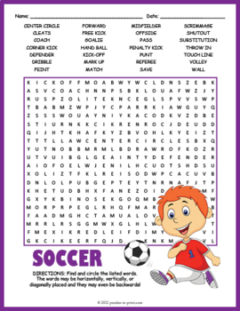 Football Word Search Activity - Sports