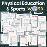 SPORTS & PHYSICAL EDUCATION Word Search Puzzle Activity Vo