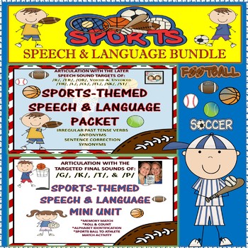 Preview of Speech Therapy: SPORTS-THEMED SPEECH, LANGUAGE & ARTICULATION BUNDLE