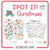 SPOT IT CHRISTMAS- vocabulary game [English & Spanish]