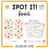 SPOT IT FOOD - vocabulary game [English & Spanish]