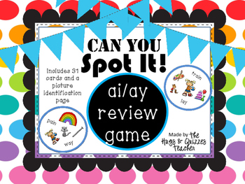 Preview of SPOT IT!  Game for ai and ay word practice