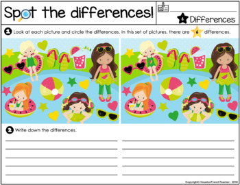 Spot Differences Concept Preschool Icebreaker English Stock