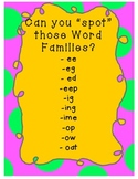 USE AT HOME! SPOT the 2-3 letter "Word Families!" Gr K-1