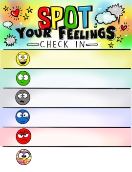 Preview of SPOT your feelings check in poster and bookmarks