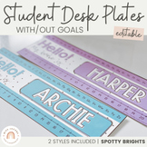 Student Name & Goals Plates | SPOTTY BRIGHTS | EDITABLE