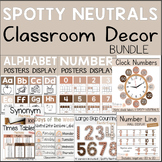 SPOTTY NEUTRALS Classroom Decor BUNDLE  boho class decor