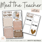 SPOTTY NEUTRALS Meet the Teacher | Editable