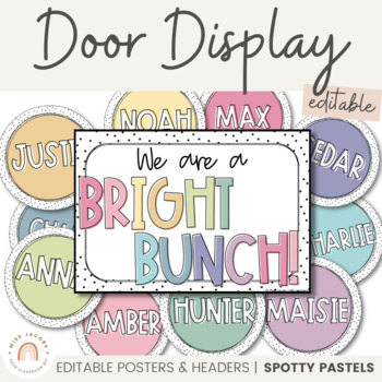 Preview of SPOTTY PASTELS Door Display | Editable