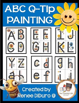 Preview of SPRING ABC Q-TIP PAINTING CARDS ACTIVITY CENTER