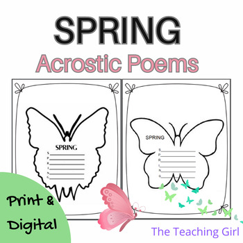 Preview of SPRING ACROSTIC POEMS | BUTTERFLY