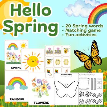 Preview of SPRING Activities, Word cards, vocabulary, matching game