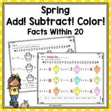 SPRING Addition and Subtraction to 20 Worksheets