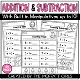 SPRING Addition and Subtraction up to 10 Built-In Manipulatives
