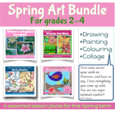 SPRING Art project x4 lesson plans BUNDLE for Seasons 2nd 
