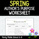 SPRING Author's Purpose Worksheet