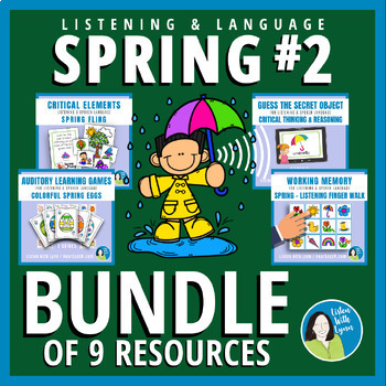 Preview of SPRING BUNDLE of 9  Resources for Listening and Language DHH Hearing Loss