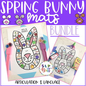 Preview of SPRING BUNNY MATS, BUNDLE (ARTICULATION & LANGUAGE) SPEECH THERAPY, EASTER