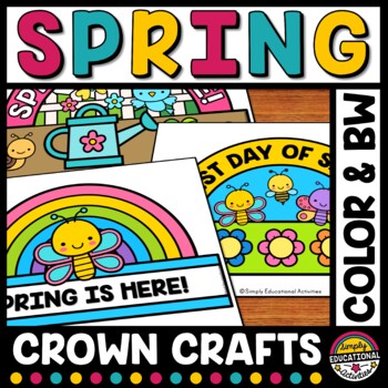 Preview of SPRING CRAFT CROWN JUNE ACTIVITY HAT RAINBOW BUTTERFLY FLOWERS BEE EASY ART