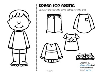 Preview of SPRING Clothes Cut and Paste - Dress Girl and Boy Free