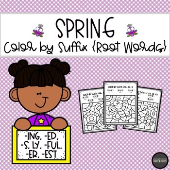 Preview of SPRING Color by Suffix {Root Words}