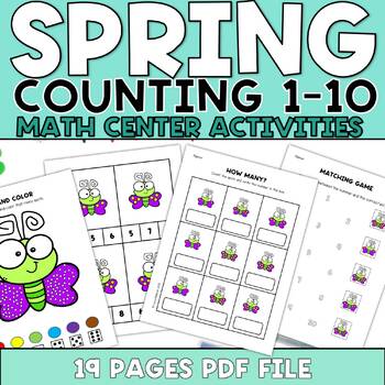 Count & Match Butterflies 1-30 Counting and Addition Math Tubs Spring