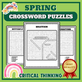 2nd, 3rd, 4th, 5th, Grade SPRING Crossword Puzzles Activities