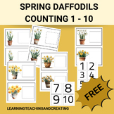 SPRING DAFFODILS COUNTING CARDS 1 TO 10 FOR PRESCHOOL