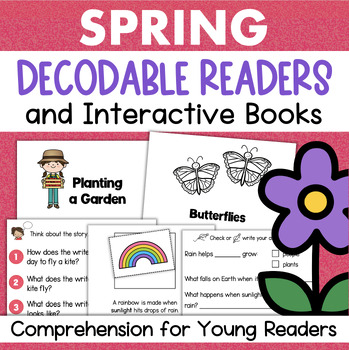 Preview of SPRING Nonfiction Decodable Readers Mini Book Bundle Comprehension Activities