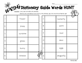 SPRING Dictionary Guide Words Hunt and Dictionary Skills P