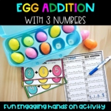 Spring Easter Addition with 3 Numbers: Engaging Math Cente