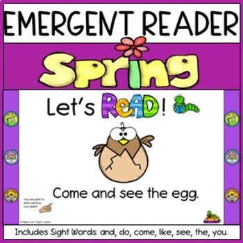 Preview of SPRING EMERGENT READER. Digital Version! Two Books. Cover & Build a Sight Word.