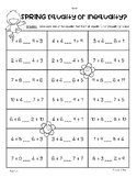 SPRING Equality or Inequality Worksheet - Equalities - Add