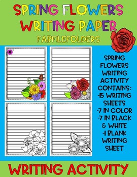 Preview of SPRING FLOWERS WRITING PAPER