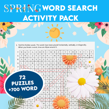 Preview of SPRING FUN NO PREP Activities | Word Search Puzzle