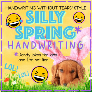 Preview of SPRING HANDWRITING practice Joke Book Handwriting Without Tears® style NO PREP