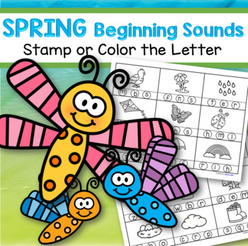 Preview of SPRING Beginning Sounds Stamp or Color