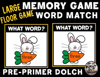 Preview of SPRING LARGE FLOOR MEMORY MATCH GAME PRE-PRIMER DOLCH SIGHT WORDS MATCHING WORD