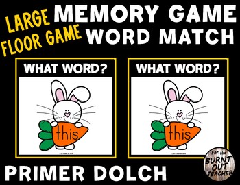 Preview of SPRING LARGE FLOOR MEMORY MATCH GAME PRIMER DOLCH SIGHT WORDS WORD MATCHING