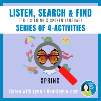 Preview of SPRING Listen Search & Find 4 Auditory Comprehension Games Hearing Loss