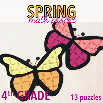 Preview of SPRING MATH ACTIVITIES FOURTH GRADE BUTTERFLY