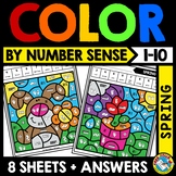SPRING MATH COLOR BY NUMBER SENSE TO 10 ACTIVITY MAY COLOR