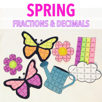 Preview of SPRING MATH CRAFTIVITY - FRACTIONS AND DECIMALS