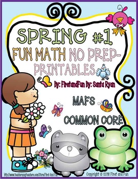 Preview of SPRING MATH MARCH NO PREP PRINTABLES Spiral Review