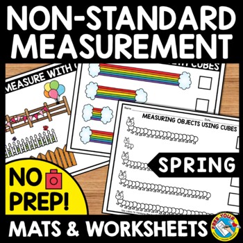 Preview of SPRING MEASUREMENT WORKSHEETS MATS LENGTH NONSTANDARD UNITS CUBE MATH ACTIVITY
