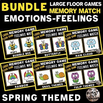 Preview of SPRING MEGA BUNDLE LARGE FLOOR MATCH GAME FEELINGS EMOTIONS SEL SOCIAL EMOTIONAL