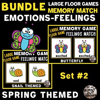 Preview of SPRING MINI BUNDLE LARGE FLOOR MATCH GAME FEELINGS EMOTIONS SEL SOCIAL EMOTIONAL