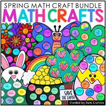 Preview of SPRING Math Craft Bundle | Spring End of Year Bulletin Board Activities