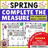 SPRING Music Lesson Activities - Rhythm Worksheets for Ele